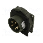 Conector alimentare AC, IEC 60309, IP67, 16A, 400V AC, 5 pini, PCE - 6152-6.U