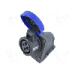 Conector alimentare AC, IEC 60309, IP67, 20A, 0,25kV, 250V AC, 4 pini, AMPHENOL - 2CMA101223R1000