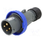 Conector alimentare AC, IEC 60309, IP67, 32A, 0,25kV, 250V AC, 4 pini, AMPHENOL - 2CMA101105R1000