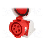 Conector alimentare AC, IEC 60309, IP67, 32A, 400V AC, 5 pini, PCE - 1252-6