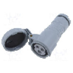 Conector alimentare AC, IEC 60309, IP69K, 16A, {{Tensiune nominala}}, 3 pini, AMPHENOL - 2CMA166544R1000