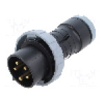 Conector alimentare AC, IEC 60309, IP69K, 16A, {{Tensiune nominala}}, 5 pini, AMPHENOL - 2CMA166496R1000