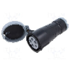 Conector alimentare AC, IEC 60309, IP69K, 16A, {{Tensiune nominala}}, 5 pini, AMPHENOL - 2CMA166574R1000