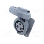Conector alimentare AC, IEC 60309, IP69K, 32A, {{Tensiune nominala}}, 3 pini, AMPHENOL - 2CMA166952R1000