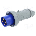 Conector alimentare AC, IEC 60309, IP69K, 63A, 0,25kV, 250V AC, 4 pini, AMPHENOL - 2CMA166790R1000