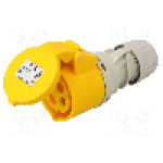 Conector alimentare AC, {{Standard}}, IP44, 16A, 110V AC, {{Numarul de pini}} pini, PCE - 214-4