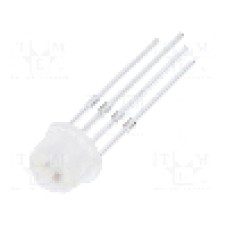 Dioda LED 5mm, RGB, {{Parte frontala}}, 1.8...2.2/2.8...3.1/2.9...3.2V, WORLDSEMI - WS2812D-F5_STRAW HAT-15MA