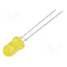 Dioda LED 5mm, galbena, convex, 2...3V, VISHAY - TLHY5200
