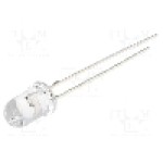 Dioda LED 5mm, galbena, convex, 5V, OPTOSUPPLY - OSY5RU5A31A-5V