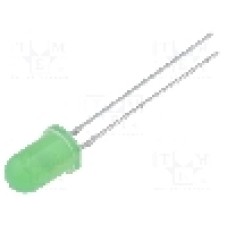 Dioda LED 5mm, verde, convex, 12V, OPTOSUPPLY - OSG8NU5B64A-12V