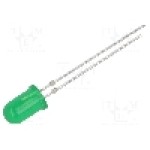 Dioda LED 5mm, verde, convex, 1.9...2.4V, VISHAY - TLLG5400