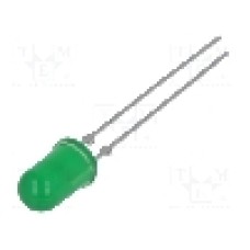 Dioda LED 5mm, verde, convex, 1.9...2.4V, VISHAY - TLLG5401