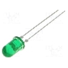 Dioda LED 5mm, verde, convex, 2...3V, VISHAY - TLHG5205