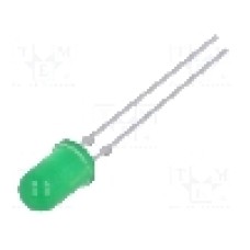 Dioda LED 5mm, verde, convex, 2.4...3V, VISHAY - TLHG5401