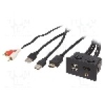 Adaptor USB/AUX, HDMI mufa, RCA mufa x2, USB A mufa x2, {{Culoare}}, ACV - 44-1114-001 Adaptor USB/AUX, HDMI mufa, RCA mufa x2, USB A mufa x2, {{Culoare}}, ACV - 44-1114-001