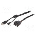 Adaptor USB/AUX, Jack 3,5mm 4pin mufa, USB A mufa, {{Culoare}}, ACV - 44-1202-001
