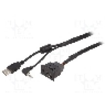 Adaptor USB/AUX, Jack 3,5mm 4pin mufa, USB A mufa, {{Culoare}}, ACV - 44-1202-001