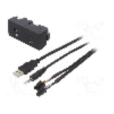 Adaptor USB/AUX, Jack 3,5mm 4pin mufa, USB A mufa, {{Culoare}}, PER.PIC. - C7903-USB