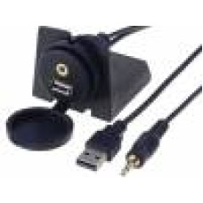 Adaptor USB-AUX, USB A mama, jack 3.5mm, T100132