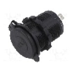 Alimentare auto, conector plat 6,3mm, neagra, 4CARMEDIA - 