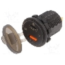 Alimentare auto, mufa mini pentru bricheta auto, neagra, 4CARMEDIA - 