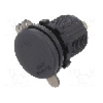 Alimentare auto, mufa mini pentru bricheta auto, neagra, 4CARMEDIA - 