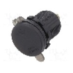 Alimentare auto, mufa mini pentru bricheta auto, neagra, 4CARMEDIA - 