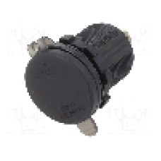 Alimentare auto, mufa mini pentru bricheta auto, neagra, 4CARMEDIA - 