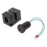 Voltmeter with ammeter, conector plat 6,3mm, SCI - A25-7