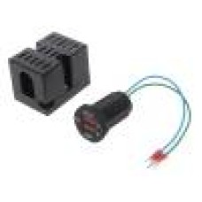 Voltmeter with ammeter, conector plat 6,3mm, SCI - A25-7