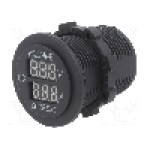 Voltmetru, conector plat 6,3mm, neagra, 4CARMEDIA - 