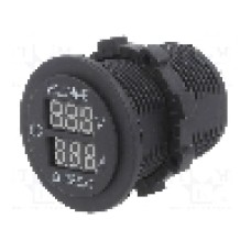 Voltmetru, conector plat 6,3mm, neagra, 4CARMEDIA - 