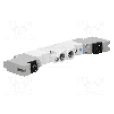 Ventil electromagnetic, 2...7bar, 5/3 in poziţie centrala intrerupt, aluminiu, SMC - SY5320-5YO-01F-Q