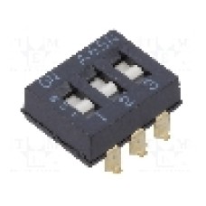 Intrerupator DIP, 2 pozitii, montare SMD, 3 sectiuni, OMRON OCB - A6SN3101