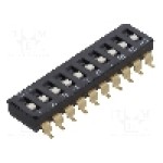 Intrerupator DIP, 2 pozitii, montare SMT, 10 sectiuni, OMRON OCB - A6S-0101-H Intrerupator DIP, 2 pozitii, montare SMT, 10 sectiuni, OMRON OCB - A6S-0101-H