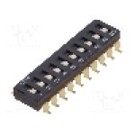 Intrerupator DIP, 2 pozitii, montare SMT, 10 sectiuni, OMRON OCB - A6S-0102-H Intrerupator DIP, 2 pozitii, montare SMT, 10 sectiuni, OMRON OCB - A6S-0102-H