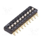 Intrerupator DIP, 2 pozitii, montare SMT, 10 sectiuni, OMRON OCB - A6S-0104-H Intrerupator DIP, 2 pozitii, montare SMT, 10 sectiuni, OMRON OCB - A6S-0104-H