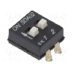 Intrerupator DIP, 2 pozitii, montare SMT, 2 sectiuni, C&K - SDA02H1SBD Intrerupator DIP, 2 pozitii, montare SMT, 2 sectiuni, C&K - SDA02H1SBD