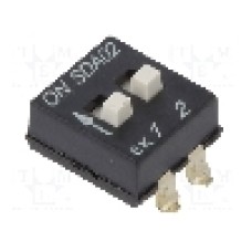 Intrerupator DIP, 2 pozitii, montare SMT, 2 sectiuni, C&K - SDA02H1SBD