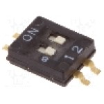Intrerupator DIP, 2 pozitii, montare SMT, 2 sectiuni, OMRON OCB - A6H-2102 Intrerupator DIP, 2 pozitii, montare SMT, 2 sectiuni, OMRON OCB - A6H-2102