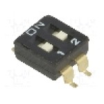 Intrerupator DIP, 2 pozitii, montare SMT, 2 sectiuni, OMRON OCB - A6S-2102-H Intrerupator DIP, 2 pozitii, montare SMT, 2 sectiuni, OMRON OCB - A6S-2102-H