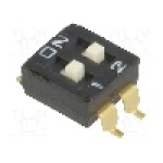 Intrerupator DIP, 2 pozitii, montare SMT, 2 sectiuni, OMRON OCB - A6S-2104-H Intrerupator DIP, 2 pozitii, montare SMT, 2 sectiuni, OMRON OCB - A6S-2104-H