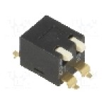 Intrerupator DIP, 2 pozitii, montare SMT, 2 sectiuni, OMRON OCB - A6SR-2104 Intrerupator DIP, 2 pozitii, montare SMT, 2 sectiuni, OMRON OCB - A6SR-2104