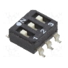 Intrerupator DIP, 2 pozitii, montare SMT, 3 sectiuni, ECE - ESD103LTZ