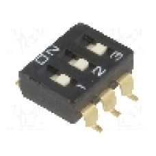 Intrerupator DIP, 2 pozitii, montare SMT, 3 sectiuni, OMRON OCB - A6S-3101-H