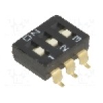 Intrerupator DIP, 2 pozitii, montare SMT, 3 sectiuni, OMRON OCB - A6S-3102-H Intrerupator DIP, 2 pozitii, montare SMT, 3 sectiuni, OMRON OCB - A6S-3102-H