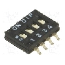 Intrerupator DIP, 2 pozitii, montare SMT, 4 sectiuni, CANAL ELECTRONIC - DHN-04F-T-V Intrerupator DIP, 2 pozitii, montare SMT, 4 sectiuni, CANAL ELECTRONIC - DHN-04F-T-V