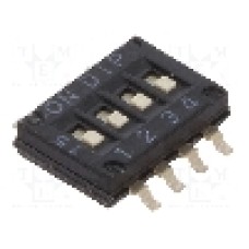 Intrerupator DIP, 2 pozitii, montare SMT, 4 sectiuni, CANAL ELECTRONIC - DHNF-04F-T-V