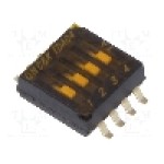 Intrerupator DIP, 2 pozitii, montare SMT, 4 sectiuni, C&K - TDA04H0SB1 Intrerupator DIP, 2 pozitii, montare SMT, 4 sectiuni, C&K - TDA04H0SB1