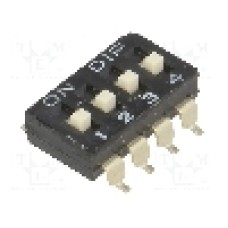 Intrerupator DIP, 2 pozitii, montare SMT, 4 sectiuni, DIPTRONICS - DM-04-V Intrerupator DIP, 2 pozitii, montare SMT, 4 sectiuni, DIPTRONICS - DM-04-V